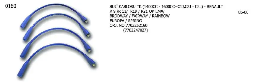 ÜNÜVAR 0160 Buji Kablosu 7702247027