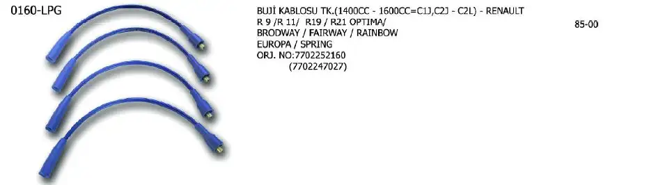 ÜNÜVAR 0160-LPG Buji Kablosu 7702252160