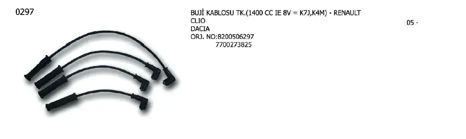 ÜNÜVAR 0297 Buji Kablosu