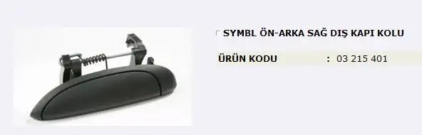 MITA 03215401 Dış Kapı Kolu (Sağ)