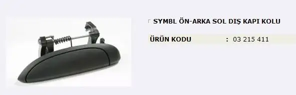 MITA 03215411 Dış Kapı Kolu (Sol) 8200667105