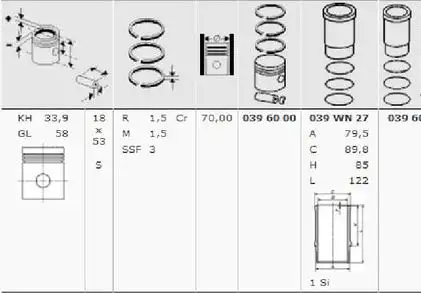 MAHLE 0396090 Piston Gömlek Segman (Set) 0114L6
