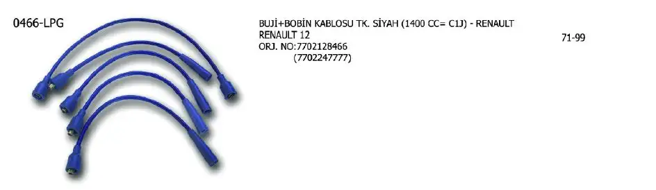 ÜNÜVAR 0466-LPG Buji Kablosu 7702247777