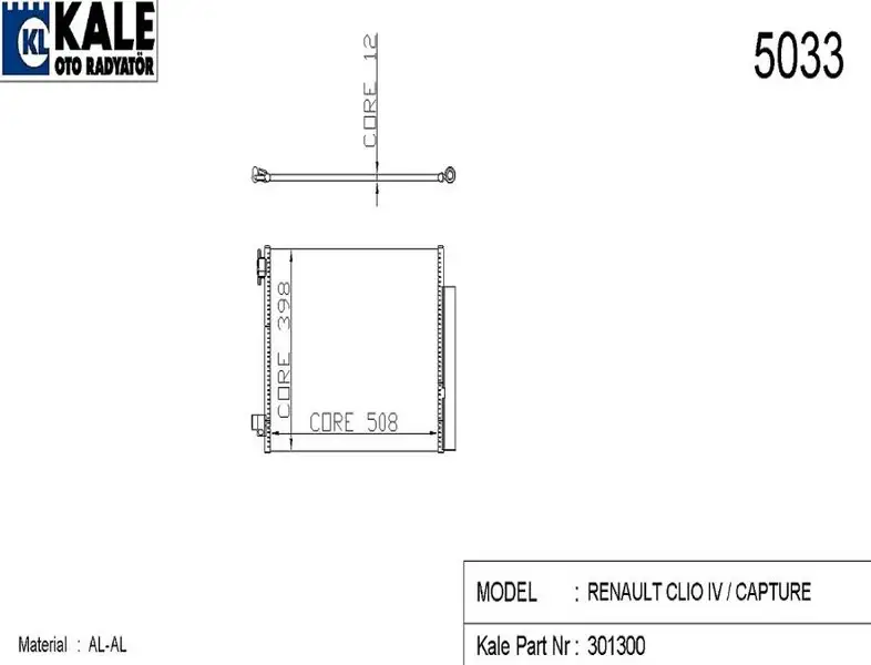 KALE 050ABC080 Klima Radyatörü