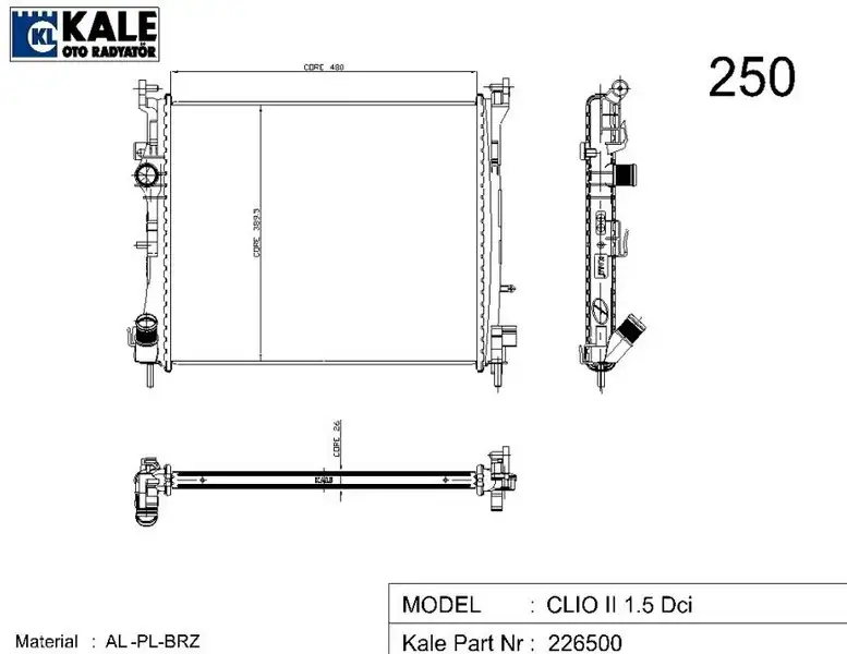 KALE 0528351AB Radyatör