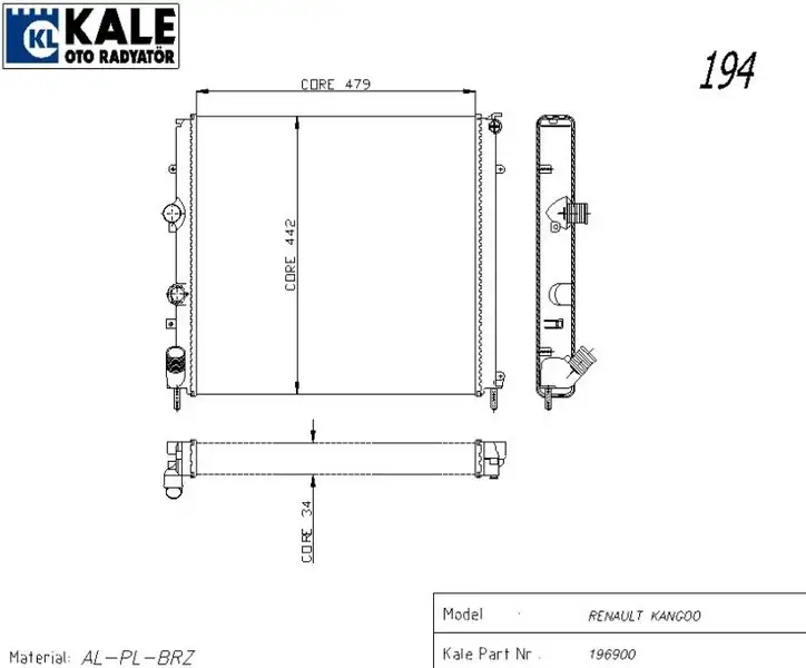 KALE 0534351AB Radyatör
