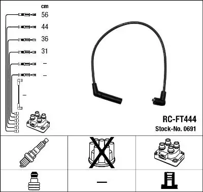 NGK 0691 (RCFT444) Buji Kablosu 2750122B00