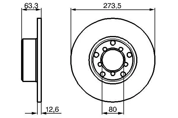 BOSCH 0986478057 Ön Fren Diski A1154211312