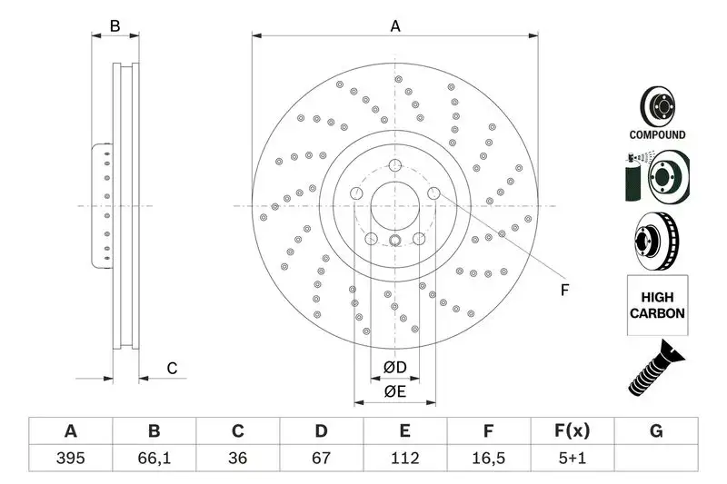 BOSCH 0986479F55 Ön Fren Diski (Sağ) 34116878046