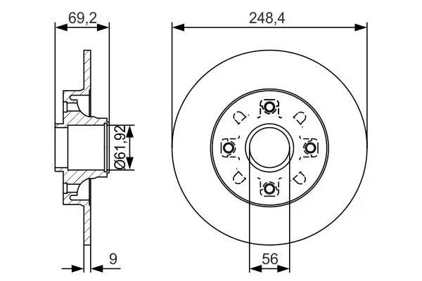 BOSCH 0986479S43 Arka Fren Diski