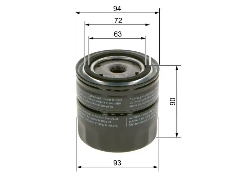 BOSCH 09864B7000 Yağ Filtresi