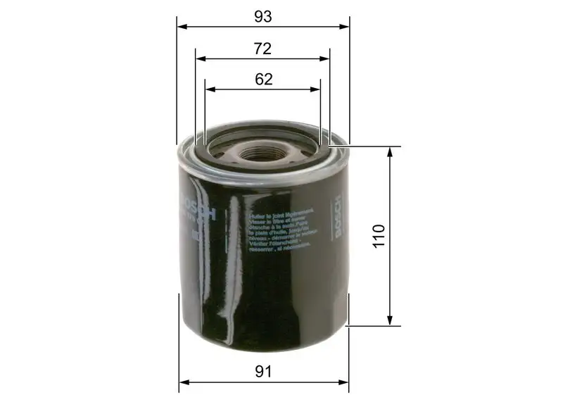 BOSCH 0986TF0072 Yağ Filtresi
