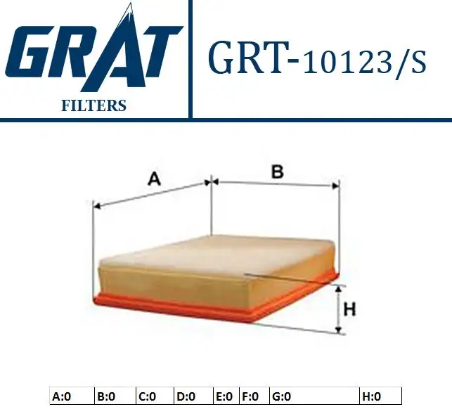 GRAT 10123S Hava Filtresi 51885139