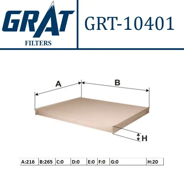 GRAT 10401 Polen Filtresi 55702456