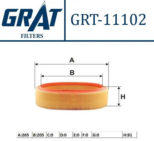 GRAT 11102 Hava Filtresi 7701070525