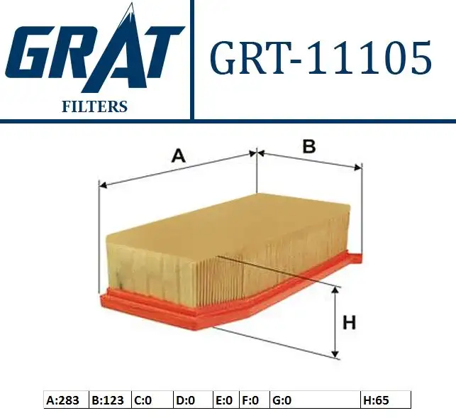 GRAT 11105 Hava Filtresi 165467674R
