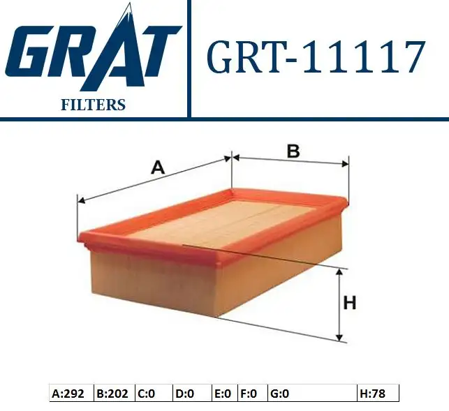 GRAT 11117 Hava Filtresi 8200795348