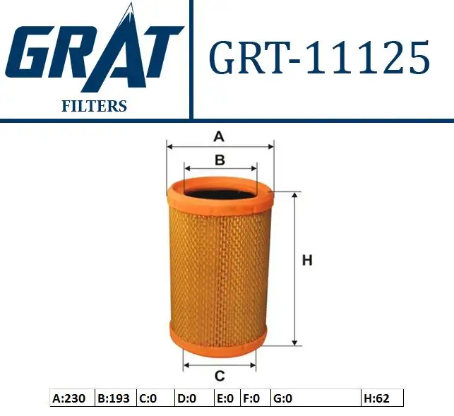 GRAT 11125 Hava Filtresi 7701039857