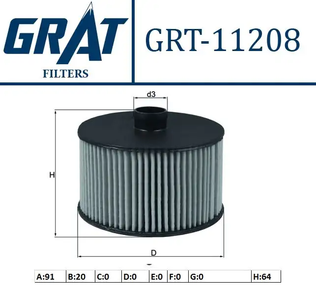 GRAT 11208 Yağ Filtresi 152095084R