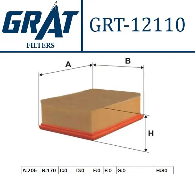 GRAT 12110 Hava Filtresi 1444G9