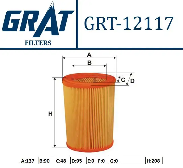 GRAT 12117 Hava Filtresi 1444A5