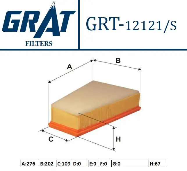 GRAT 12121S Hava Filtresi 1444J0