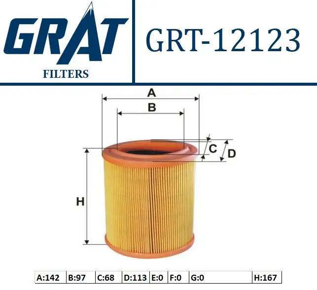 GRAT 12123 Hava Filtresi 1444F0