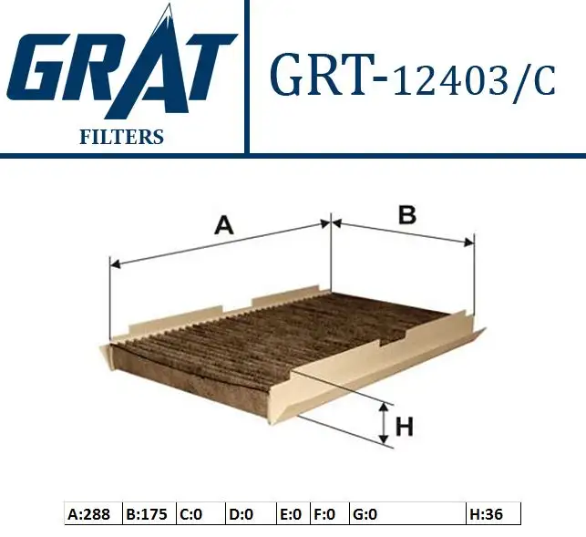 GRAT 12403C Polen Filtresi (Karbonlu) 6479C2