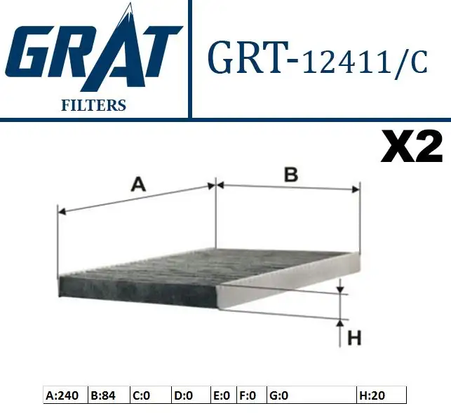 GRAT 12411C Polen Filtresi (Karbonlu) 9678792080