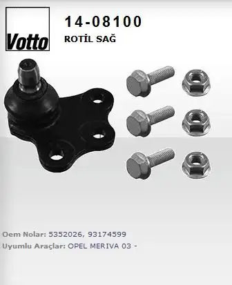 VOTTO 14-08100 Alt Rotil (Sağ) 5352026