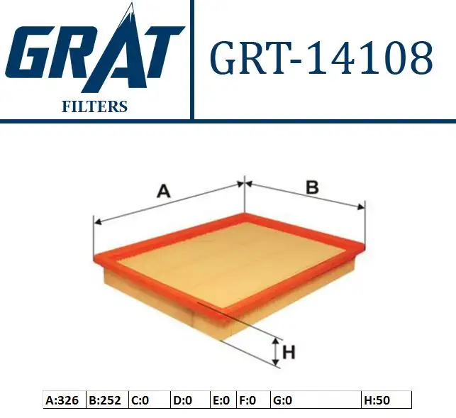 GRAT 14108 Hava Filtresi 835630