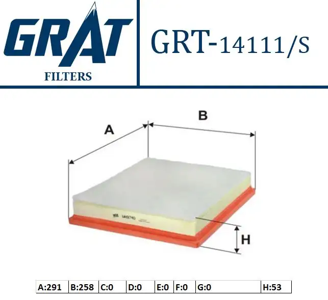 GRAT 14111S Hava Filtresi 834647