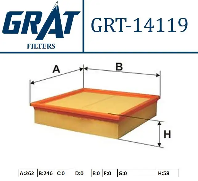 GRAT 14119 Hava Filtresi 835617