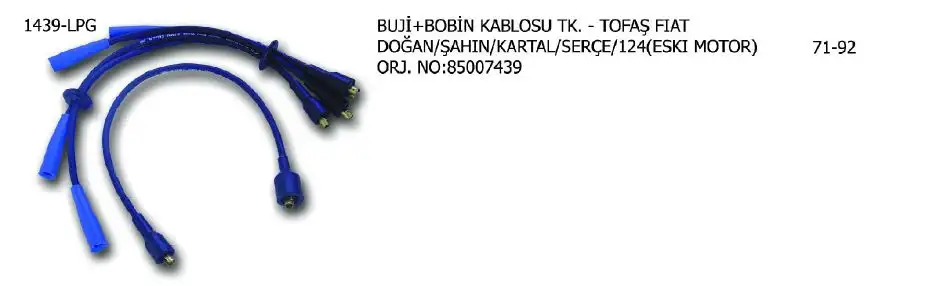 ÜNÜVAR 1439-LPG Buji Kablosu 85007441