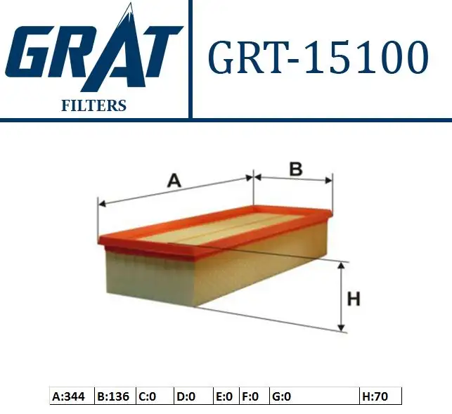 GRAT 15100 Hava Filtresi 1K0129620D