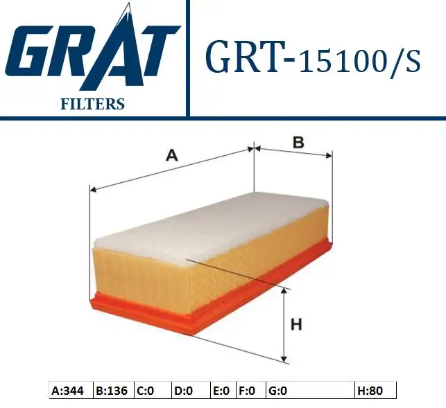 GRAT 15100S Hava Filtresi 1K0129620E