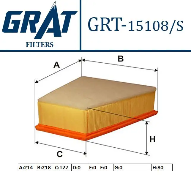 GRAT 15108S Hava Filtresi 6Q0129620B