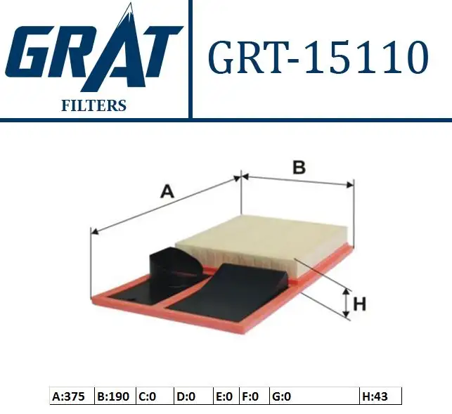 GRAT 15110 Hava Filtresi 036129620H