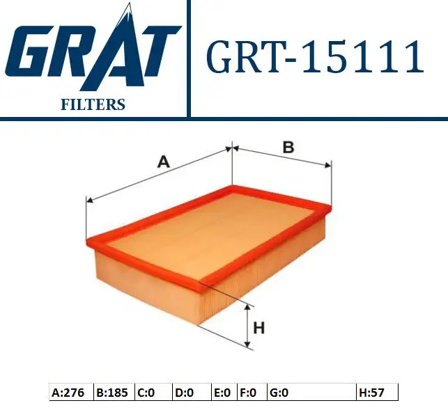 GRAT 15111 Hava Filtresi 1L0129620A