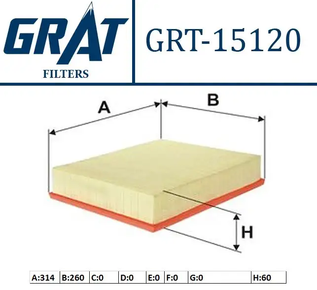 GRAT 15120 Hava Filtresi 2H0129620