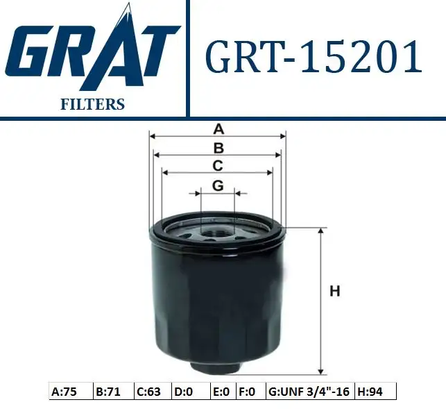 GRAT 15201 Yağ Filtresi 030115561AN