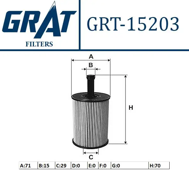 GRAT 15203 Yağ Filtresi 071115562C