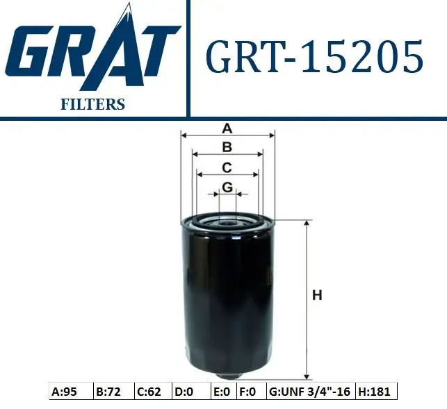 GRAT 15205 Yağ Filtresi 74115561