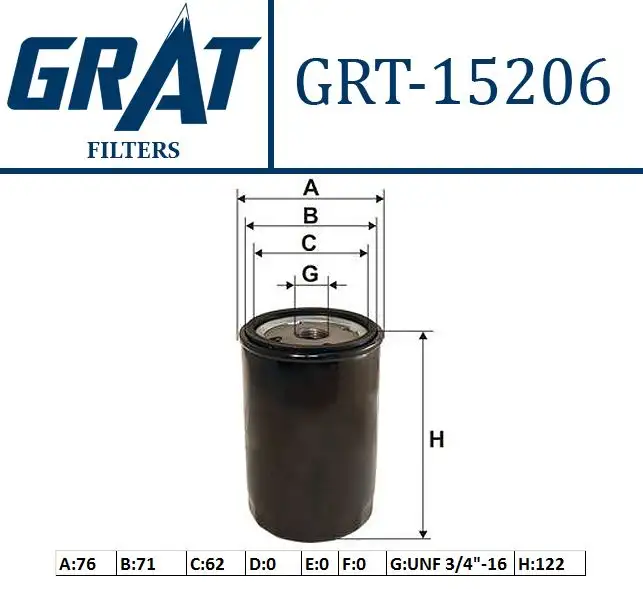 GRAT 15206 Yağ Filtresi 056115561G