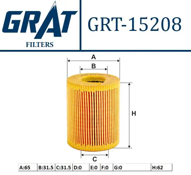 GRAT 15208 Yağ Filtresi 03D198819A