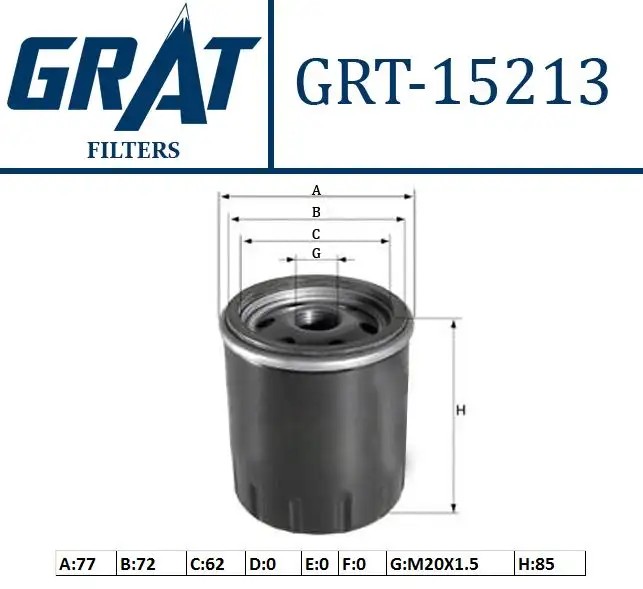 GRAT 15213 Yağ Filtresi 03L115561A