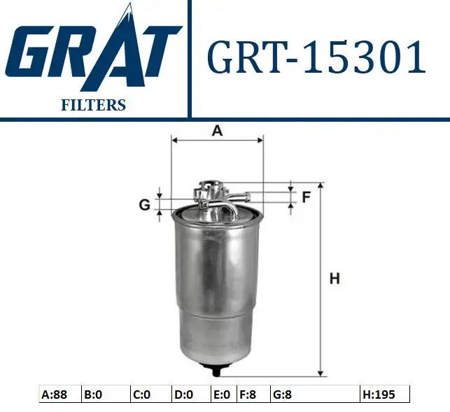 GRAT 15301 Yakıt Filtresi 1J0127401A