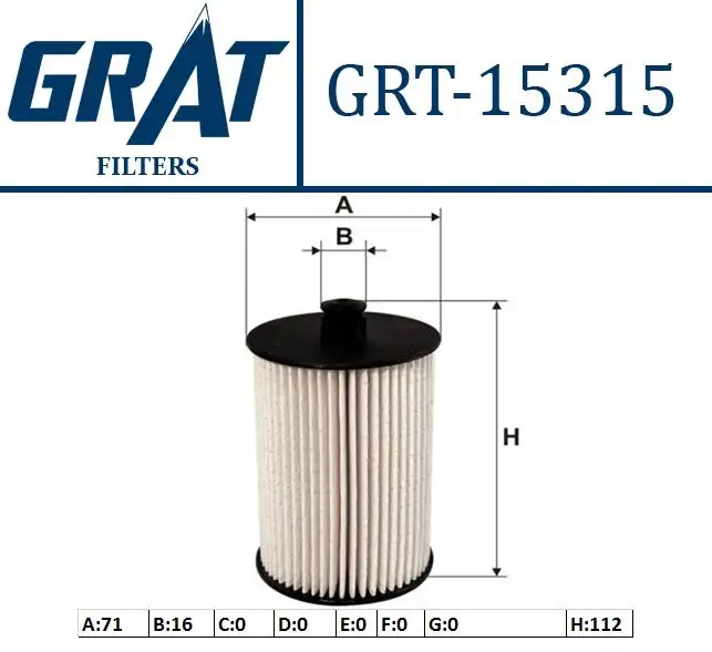 GRAT 15315 Yakıt Filtresi 2D0127159