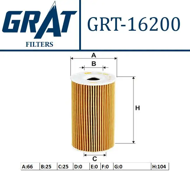 GRAT 16200 Yağ Filtresi 263202A500