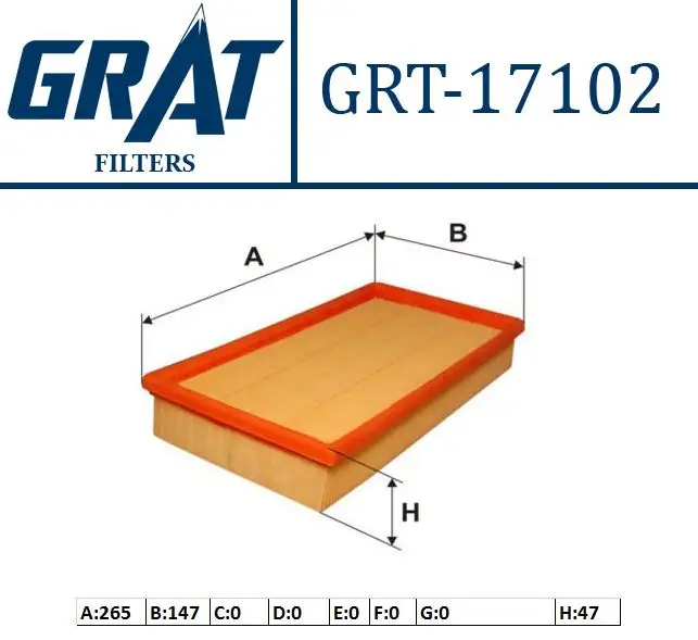 GRAT 17102 Hava Filtresi 98AX9601AA